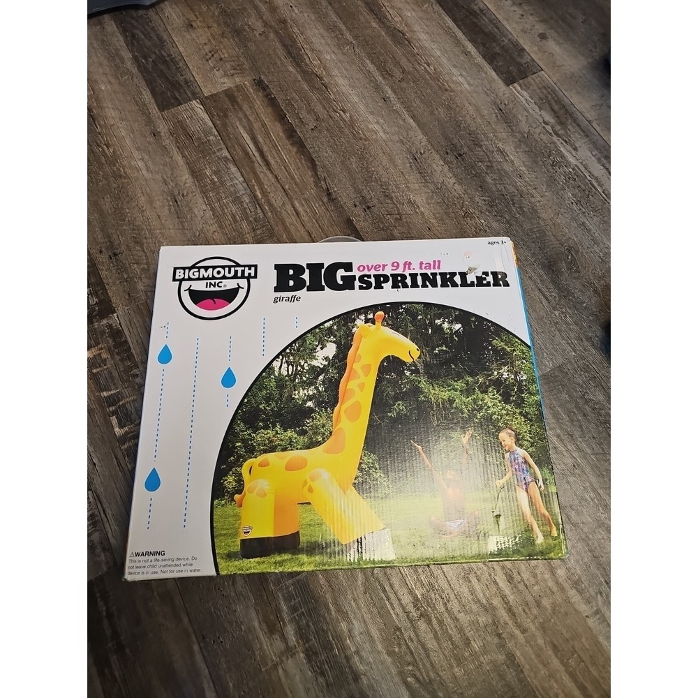 BigMouth Giant Giraffe Sprinkler –9ft Inflatable Water Toy for Kids Backyard Fun